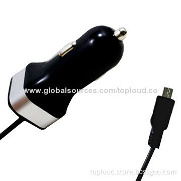 Car Chargers, USB or DC Connector, 12-24V DC, 5V/2.1A, Suitable for iPhone